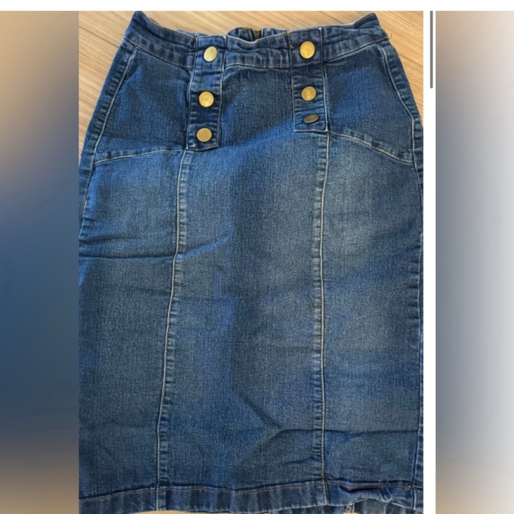 Be Girl Blue Long Length Pencil Skirt - Picture 1 of 4